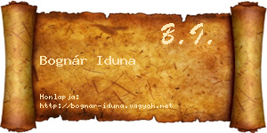 Bognár Iduna névjegykártya