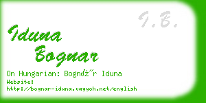 iduna bognar business card